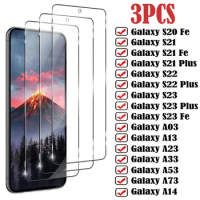 Tempered Glass for Samsung Galaxy S21 S22 S23 Plus Screen Protectors for Samsung A14 A34 A54 A04 A03S A13 A23 A53 A33 A73 Glass