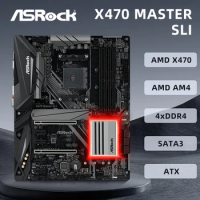 ASROCK X470 MASTER SLI Motherboard AMD AM4 Support Ryzen 9 5950X R7 5800X3D R5 4600G CPU AMD X470 Ch