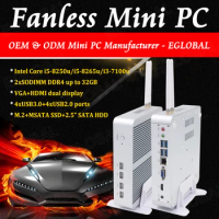 2024 Eglobal Fanless MINI PC E2-1235U with Intel core I5 1235U 16GB RAM DDR4 512GB NVME SSD Wifi Bluetooth Mini Desktop Computer