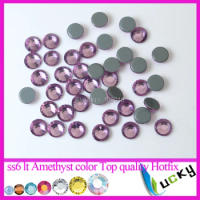 Grade A quality HOTFIX DMC rhinestone 1440pcs ss6/2mm lt Amethyst Color super shiny and strong glue iron on crystals