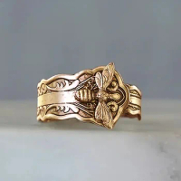 Vintage Bee Rings for Women Metal Finger Accessories Stylish Daily Wear Girls Ring Party Hip Hop Animal Statement Jewelry