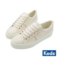 Keds JUMP KICK DUO 運動時尚金眼釦皮革厚底休閒鞋 香檳色 9243W123198