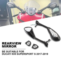 For Ducati 939 Supersport S 2017-2019 Motorcycle Left Right Rearview Mirror LED Turn Signal fixed wind wing mirror