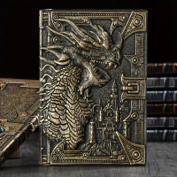 Hot Sale 3D Embossed Dragon Leather Notebook - Vintage Sketch and Writing Diary with Complex Dragon