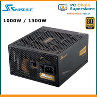 แหล่งจ่ายไฟโมดูลาร์เต็มรูปแบบ Seasonic Prime 1000W / 1300W 80+ Gold รับประกัน 12 ปี