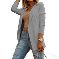 Casual Office Lady Fashion Long Sleeve Lapel Collar Jacket Coat Suit Vintage Outwear Autumn Winter Slim Blazer for Women 2023
