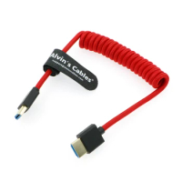8K 2.1 Full HDMI High Speed Braided Coiled Cable for Atomos Ninja V Portkeys BM5 30CM