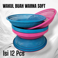 ( Isi 12 Pcs ) Wakul Buah Plastik Soft - Keranjang Buah Parcel Plastik Model Rotan - aesthetic Parse