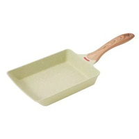 日本玉子燒煎鍋 不沾麥飯石方形煎蛋神器 家用平底鍋- 蘋果綠【溫感升級版】+專用硅膠鏟 均碼