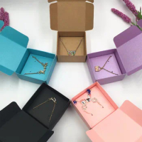 20Set Kraft Paper Jewelry Displays Boxes+Necklace Cards/Earring Cards Blank Jewelry Accessory Packaging Box Aircraft Gift Boxes