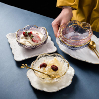 小碗糖水沙拉酸奶早餐餐具水果碗帶勺高檔燕窩甜品碗歐式透明玻璃