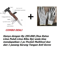 Combo Deal C: Pocket Multitool Axe dan Sarung Tangan Anti Gores