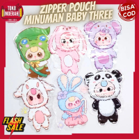PLASTIK ZIPPER POUCH BABY THREE KANTONG KEMASAN MOTIF KARTUN ZIPLOCK BABY THREE LUCU UNIK IMUT KANTO