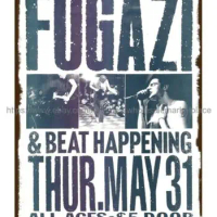 1990 Fugazi Beat Happening Pine Street Theatre Concert Poster metal tin sign