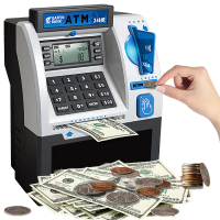 ATM Cash Machine Inlet Outlet Intelligent Swipe Card Coin Counting Large Safe Password Money Box