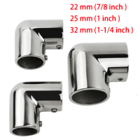 Boat Hand Rail Pipe Connector Fitting 316 Stainless Steel Marine 90 Degree 2 Way Elbow Fit For 22mm/25mm/32mm Pipe Tubing Mount