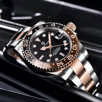 40mm PAGANI DESIGN GMT Watches Men Mechanical Wristwatch Sapphire Stainless Steel Sports Waterproof Business Men Automatic Watch