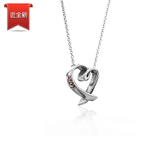 二手品 Tiffany&amp;Co. LOVE紅色琺瑯 Loving Heart愛心925純銀項鍊