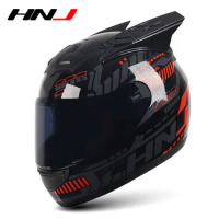 2 gifts HNJ Full Face Motorcycle Helmet Women Moto Helmet Moto Helmet Personality Motor Motocross He