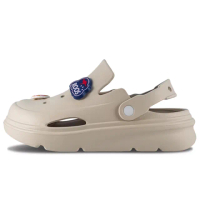 【KangaROOS】美國袋鼠鞋 女 ROO CLOG 厚底洞洞鞋 休閒/生活 奶茶(KW41711)