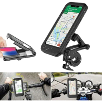 Waterproof Motorcycle Bike Mobile Phone Holder Support Universal Bicycle GPS 360° Swivel Adjustable Motorcycle Cellphone Holder