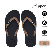 Original Flipper By Femez Sandal Jepit Pria Combi Walker Hitam Coklat Rubber Karet