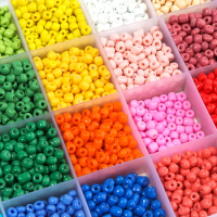 Glass Seed Beads 24 Colorful Seed Bead Kit with Letter Beads Heart Round Beads and Beading Needles for Jewelry Bracelet Making