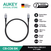 Aukey AUKEY Kabel Charger USB C to USB-C CB-CD6 Braided Nylon 2M