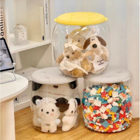 Multifunctional Children's Storage Stool Portable Doll Storage Box Stool Chair Transparent Easy To Clean Decorative Practical