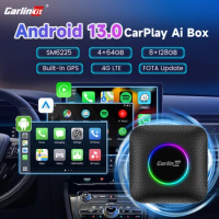 CarPlay Android 13 Mini Ai Box Wireless CarPlay Android Auto 4G LTE Wifi For iptv Youtube Netflix Vo