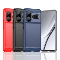 For Realme GT 5 Case Silicone Soft Silicone Carbon Fiber Shield Protective Phone Case Realme GT5 Case For Realme GT 5 Cover