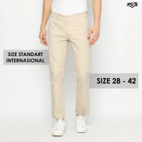 Chino Pants High Quality Super Big Size Cream RS31 - Celana Kerja Pria Berbahan Kain Ukuran Jumbo Kr