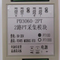 2-way PT100 PT1000 temperature collector acquisition module MODBUS RTU
