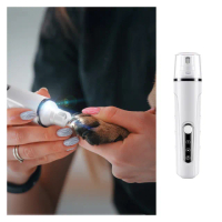 【照出血線】智能顯示帶LED燈電動磨甲器(充電式 貓狗指甲打磨器 寵物 磨甲機 打磨機)