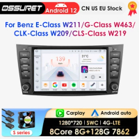 AI Carplay Android 12 Car Radio For Benz E-Class W211 2002-2009 CLS-CLK-G-Class W463 W209 W219 Multimidia Player GPS Navi 7862
