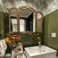 Nordic Bathroom Mirrors for Home Decoration Bath Mirrors Light Luxury Bathroom Mirror Cabinet Wall-mounted Bedroom Vanity Mirror