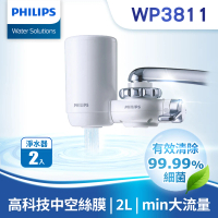 【Philips 飛利浦】日本原裝4重超濾龍頭式淨水器二入組(WP3811)