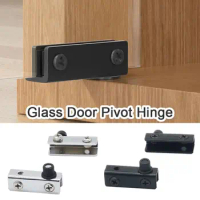 2Pcs Metal Glass Door Pivot Hinge No punching Mirror Support Cabinet Clamp Hinge Hook Accessories Hardware Concealed Hinges