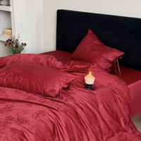 新中式紅色婚慶四件套長絨棉貢緞提花床單被套婚嫁結婚床上用品10