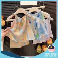 [MALAYSIA] Kid's Girls Summer Korean Style Cute Fashion Oil Painting Style Suspender Top and Floral 