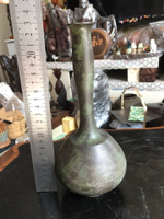 日本回流老銅花瓶，名家款，包漿老，高度約23cm，重量約43