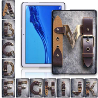 Tablet Case for Huawei MediaPad M5 10.8"/Lite 10.1"/Lite 8/MediaPad T5 10 10.1"/T3 10 9.6"/T3 8.0 Chain Letter Print Back Shell