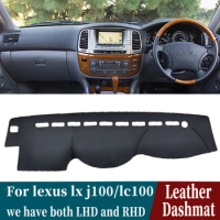 Leather Dashmat Dashboard Cover Pad Dash Mat Car-Styling accessories For LX LX470 J100 1998-2007 For TOYOTA land cruiser J100