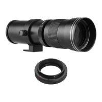 Camera MF Super Telephoto Zoom Lens F/8.3-16 420-800mm T Mount with Adapter Ring Universal 1/4 Thread for Canon EF-Mount Cameras
