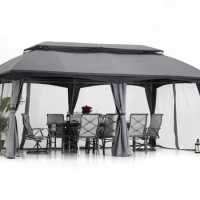 10x20 Feet Garden Backyard gazebo Outdoor Tents Outdoor Gazebo for Patios Canopy for Shade and Rain with Mosquito Net