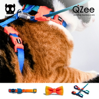 QZee美國zeedog漸變色貓咪項圈安全扣防窒息溜貓胸背牽引繩英美短