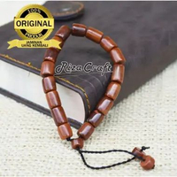 Gelang Natural Kayu Kaukah Kokka Besar Kapsul Coklat Asli Turki Arab untuk Pria Wanita Cowok Cewek b