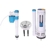 Toilet Dual Flush for Valve with Push Button Toilet Water Inlet Drain for Valve Dual Flush Toilet for Tank Parts Replace