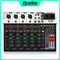 Professional 6 channel DJ Mixer DGNOG UR06 USB Audio Mixing console Music Studio 16 DSP Effect Sound Table for Studio Streaming