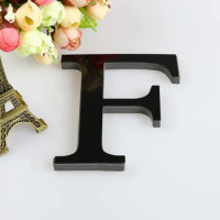 #15CM Black/Gold/Silver 3D Mirror English Letters Wall Stickers For Logo Name Alphabet Wedding Love Letters Wall Home Decor